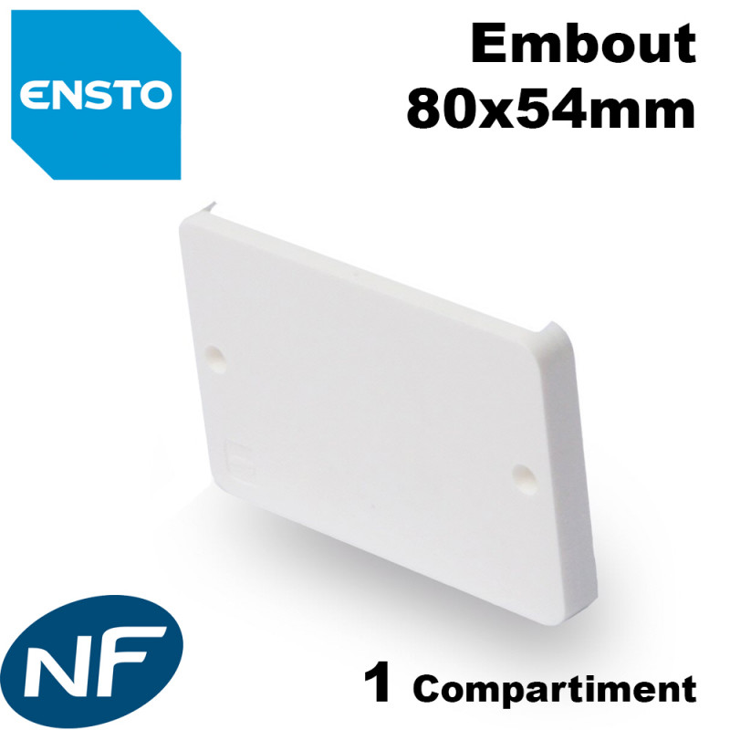 ENSTO Angle plat ajustable 80x54 pour Goulotte electrique 80x54mm 1 compartiment PVC blanc RAL9010