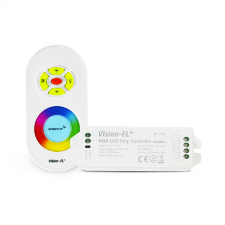 CONTROLEUR LED RGB 12V/24V AVEC TÉLÉCOMMANDE 20M RF