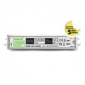 ALIM LED VISION-EL 12 V DC B LUMINEUX 20 W IP67