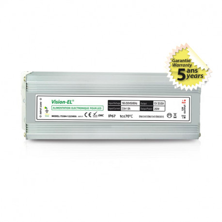 ALIMENTATION POUR LED 250W 12V DC LUMINEUX IP67