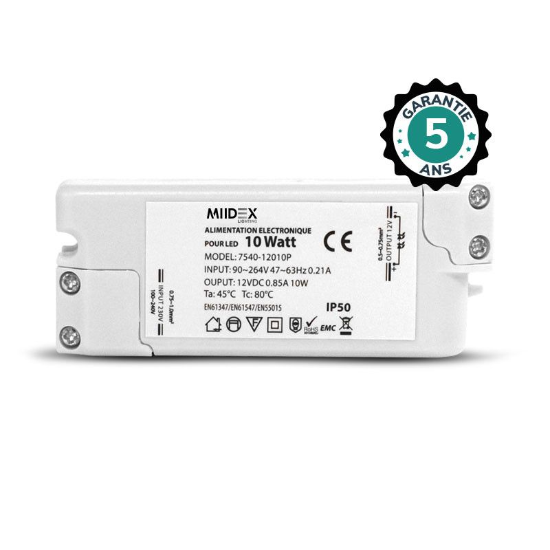 Miidex Alimentation pour LED 10W 12V DC