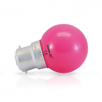 LED VISION-EL 1 W BULB B22 ROSE BLISTER X2