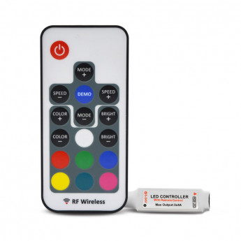 LED VISION-EL MINI CONTROLEUR POUR BANDEAUX LED RGB 12V/24V + TELECOMMANDE RF