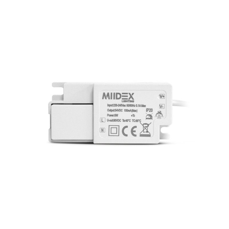 MIIDEX PLAFONNIER LED PC BLANC DIAM 120MM 6W 6000K