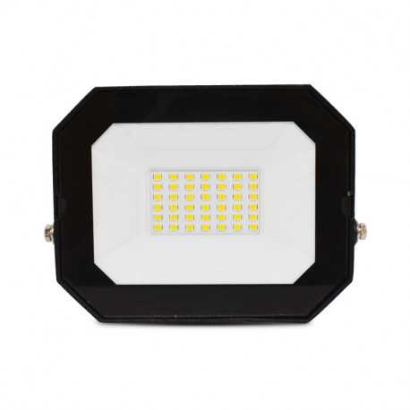 MIIDEX PROJECTEUR EXTÉRIEUR LED PLAT NOIR 30W 4000K SANS CÂBLE