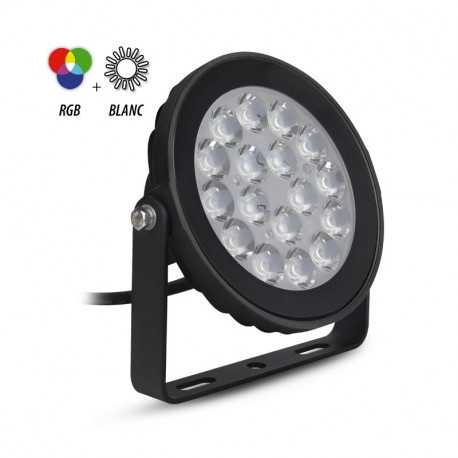 VISION-EL PROJECTEUR LED 230V 9W RGB+BLANC CCT NOIR IP65 RF