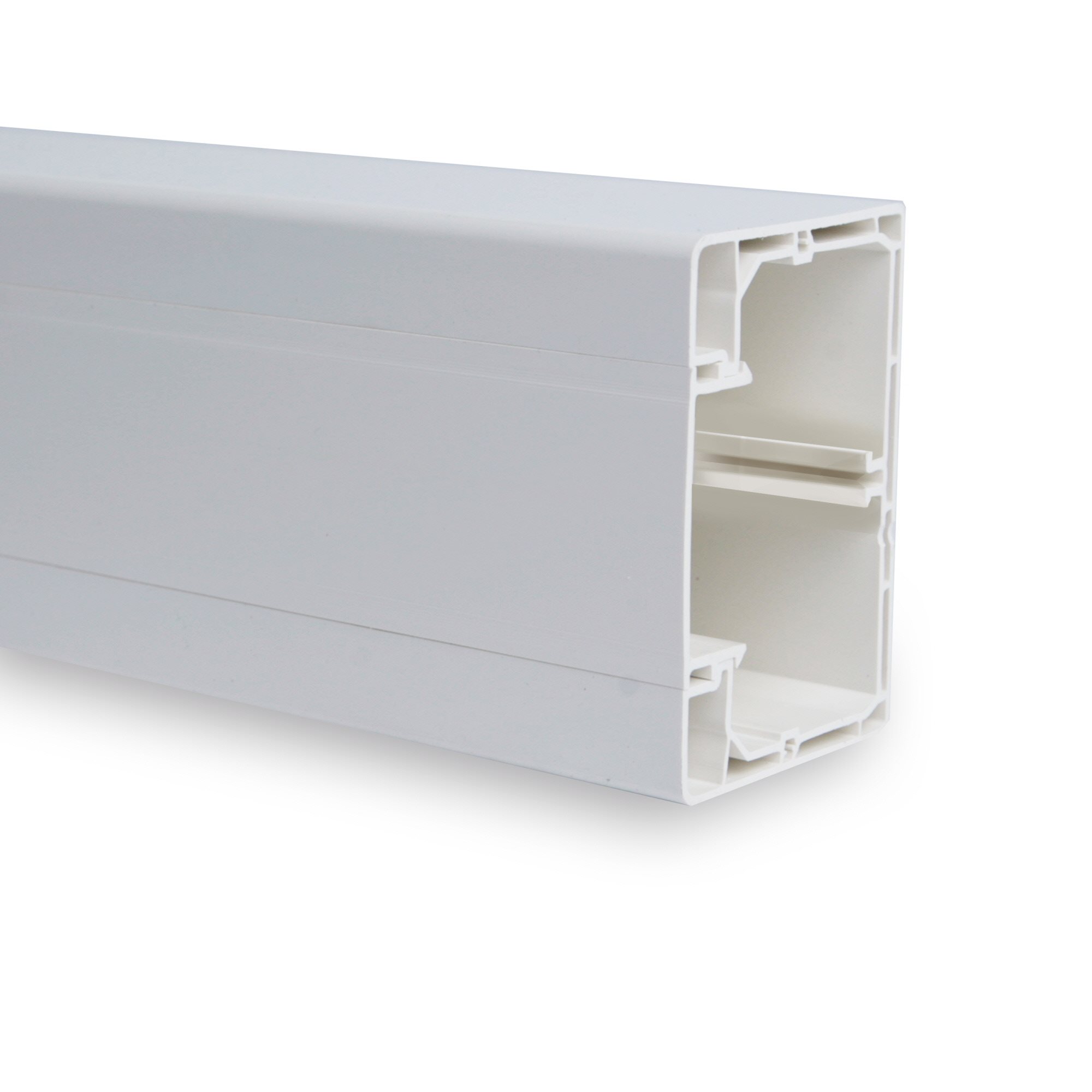 ENSTO Moulure 2M 32x15 PVC blanc,1 compartiment, fond pré-percé
