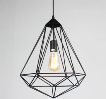 AL LED PENDANT LIGHT BLACK CAGE1 VINTAGE