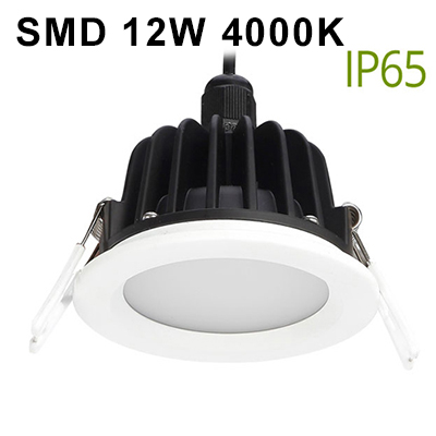 Downlight  12W SMD 4000K  White Body IP65