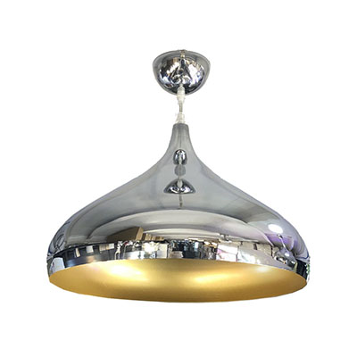 HL 01  pendant light MIRROR SYLVER GOLD 42CM  inside white. outside mirror