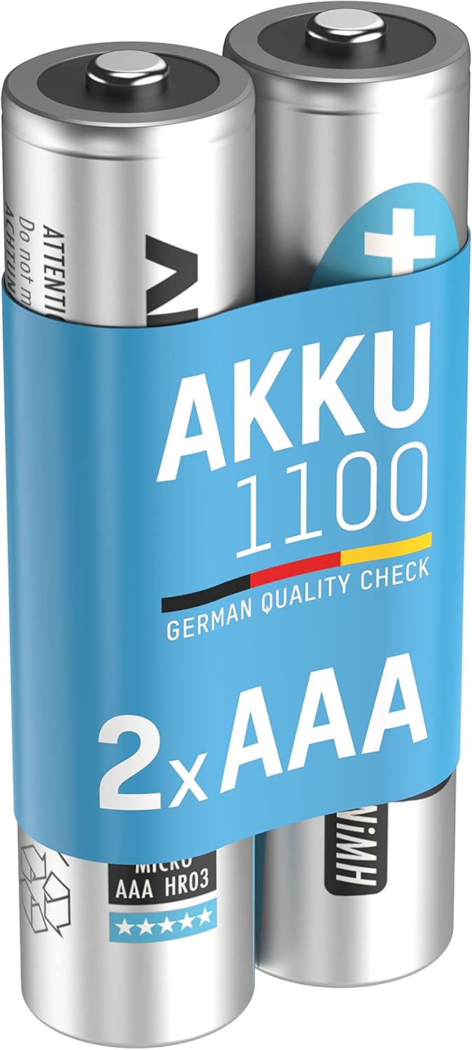 ANSMANN Batterie rechargeable, Ni-MH, AAA, 1.2V, 1.1Ah, Lot de 2 pièces