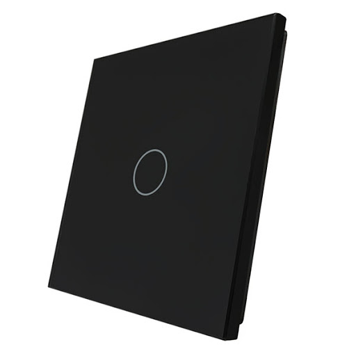 LIVOLO Plaque noire 1 bouton pour 1 interrupteur tactile simple