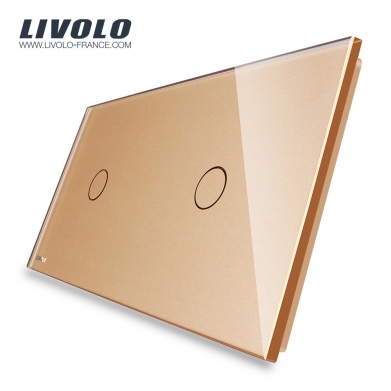 LIVOLO Plaque 1 bouton 2 prises blanche