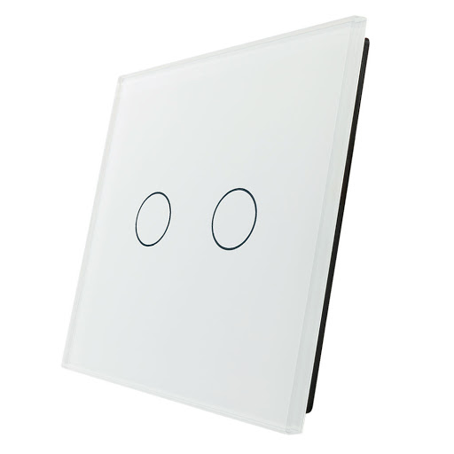 LIVOLO Plaque blanche 2 boutons pour 1 interrupteur tactile double