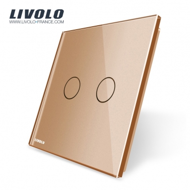 LIVOLO Plaque noire 2 boutons pour 1 interrupteur tactile double