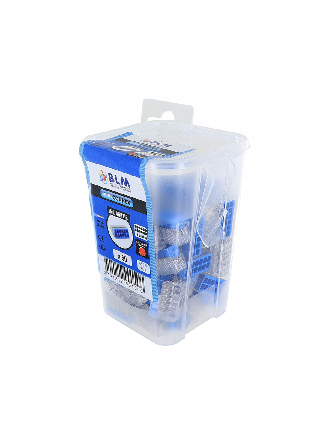 Boîte de connecteur Mini Connex 12 entrées bleue X25
