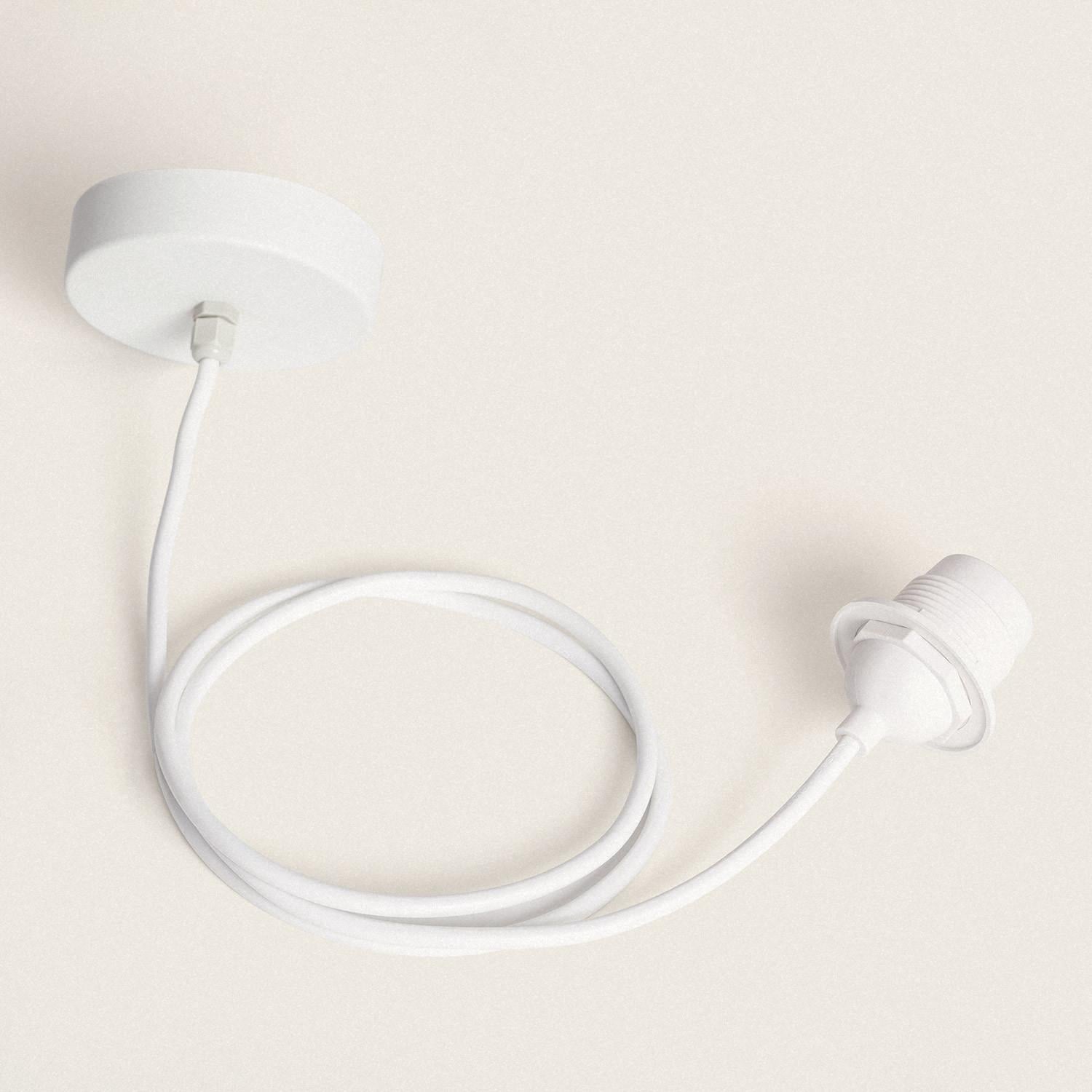 Support à douille pour suspension Extérieur avec cable PVC blanc
