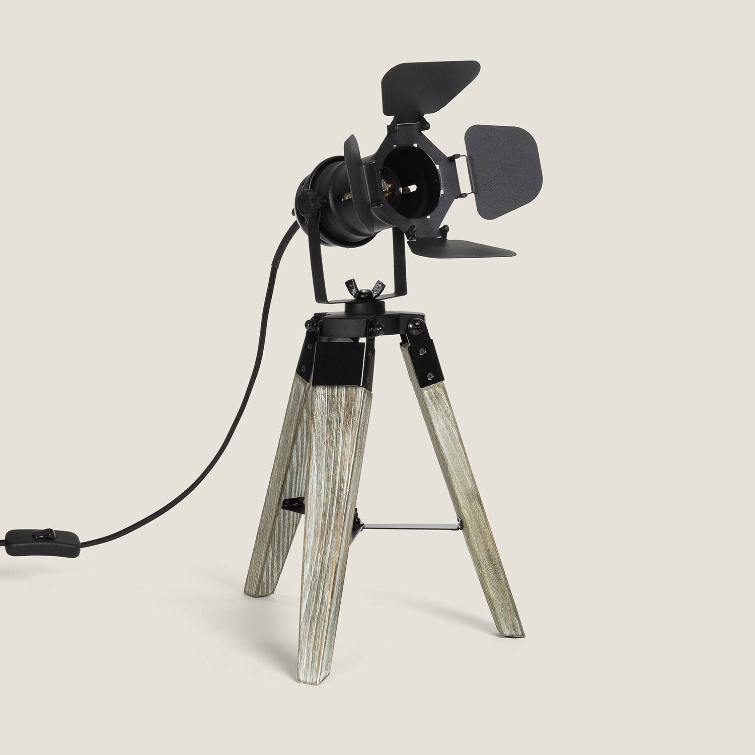 Lampe à Poser Métal et Bois Cinema Kurangna