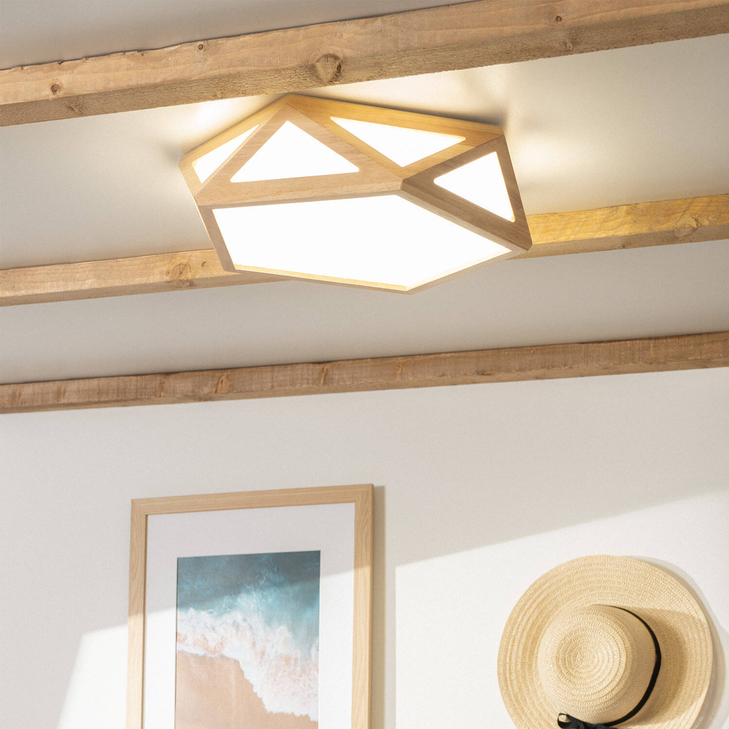 Plafonnier LED Bois CCT Sélectionnable Altigen 20W R2367-W40