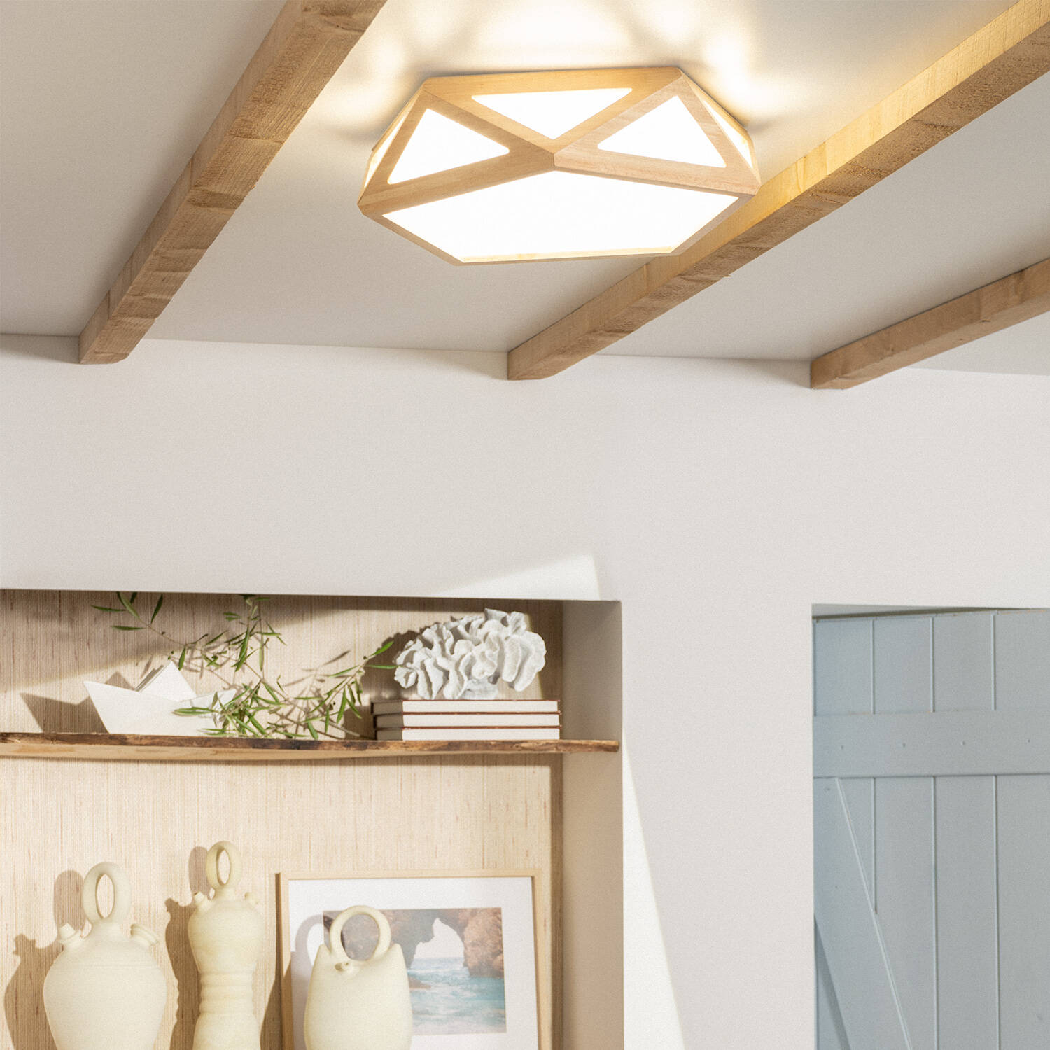 Plafonnier LED Bois CCT Sélectionnable Altigen 20W R2367-W40
