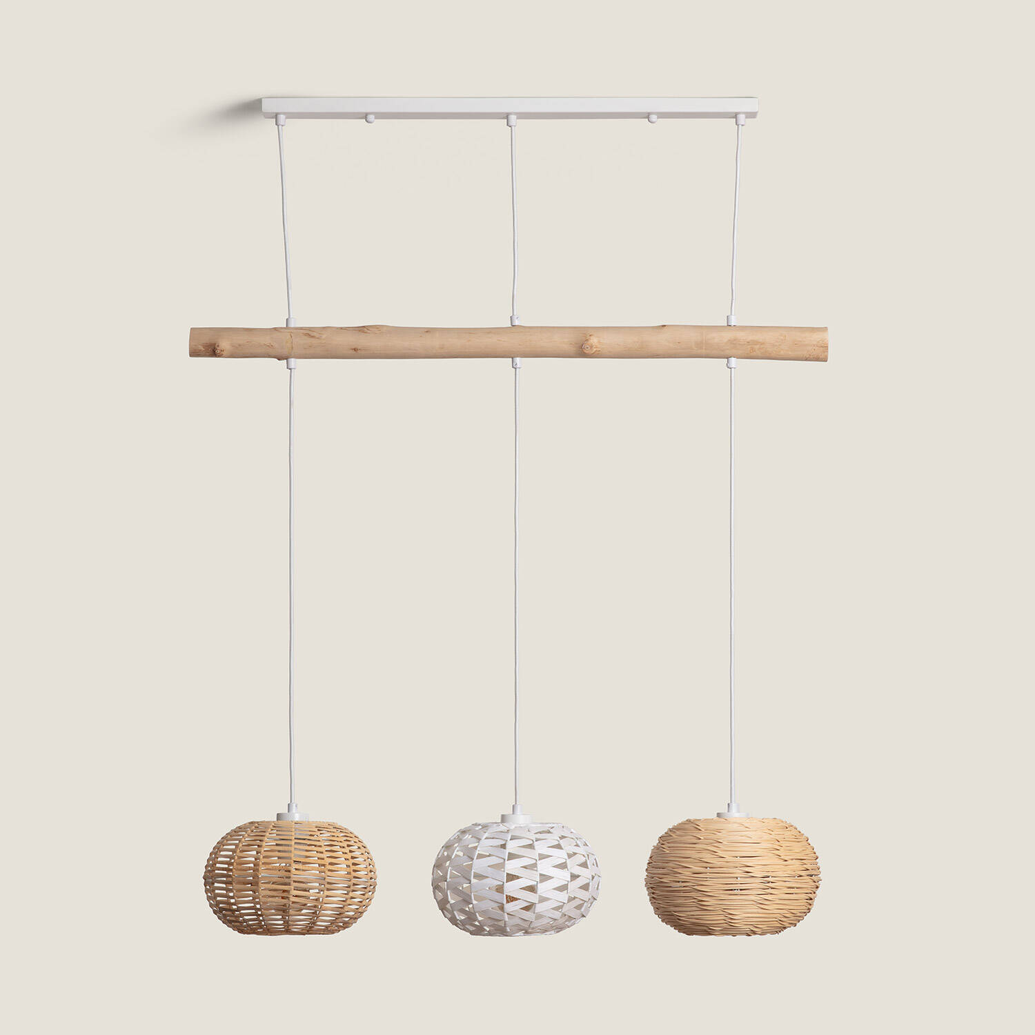 Suspension Rotin et Bois Linfen