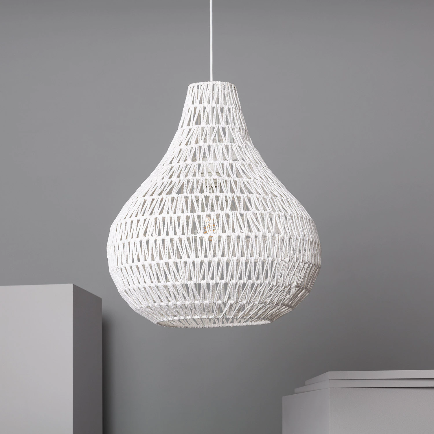 Suspension Suspension Corde Mydah ILUZZIA Couleur Blanche R2595-W48