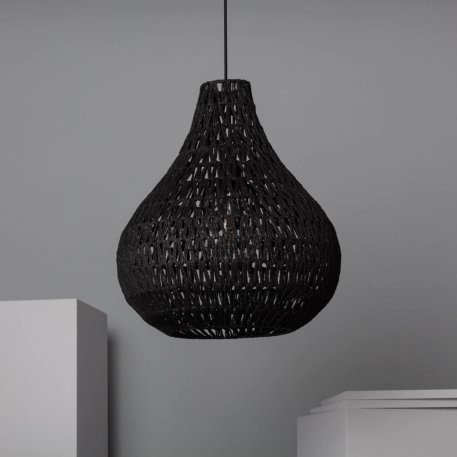 Suspension Suspension Corde Mydah ILUZZIA Couleur Noire R2595-W48