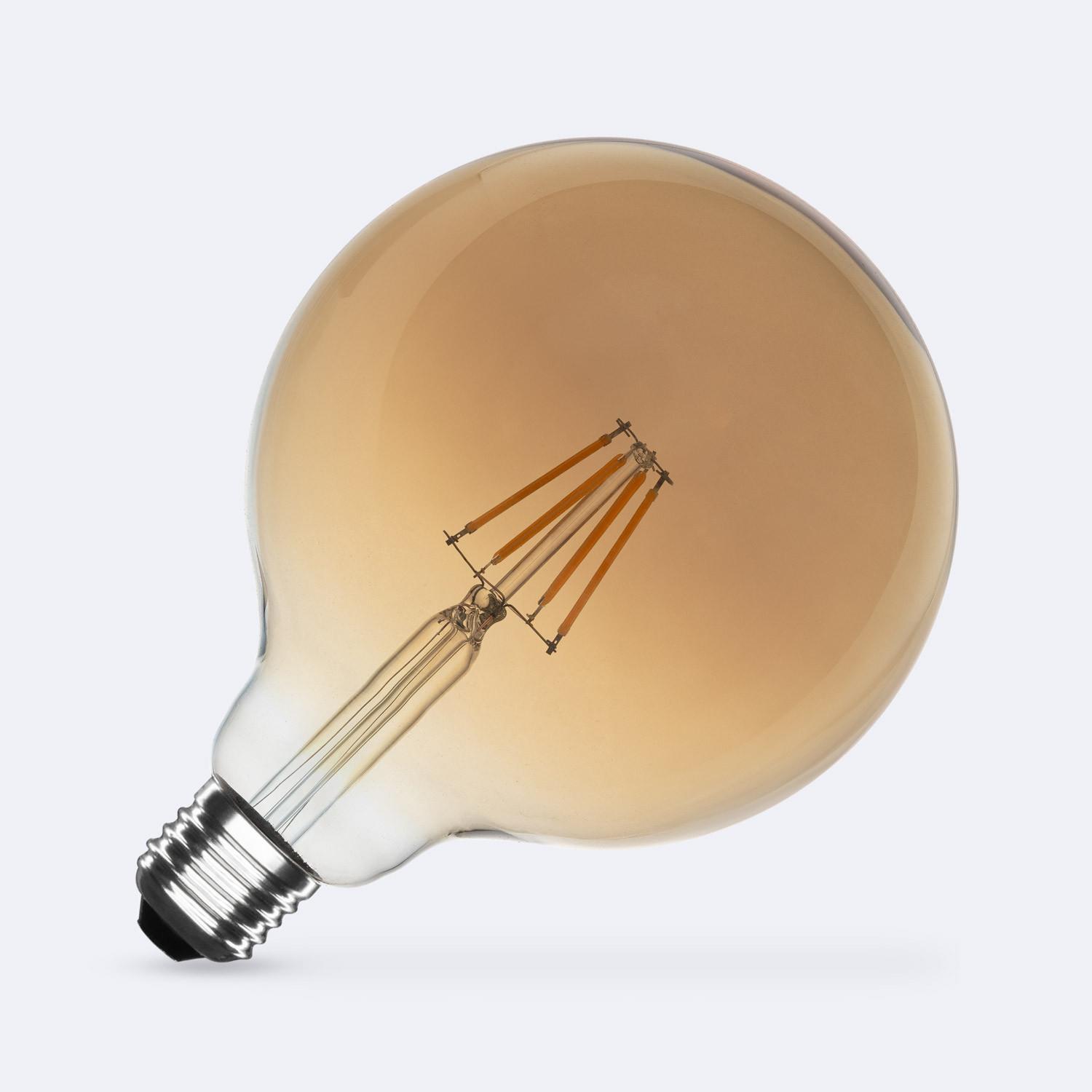 Ampoule LED Filament E27 6W 550lm G125 Dimmable Ambre - Température de Couleur : Blanc Chaud 2000K - 2500K R386-W06