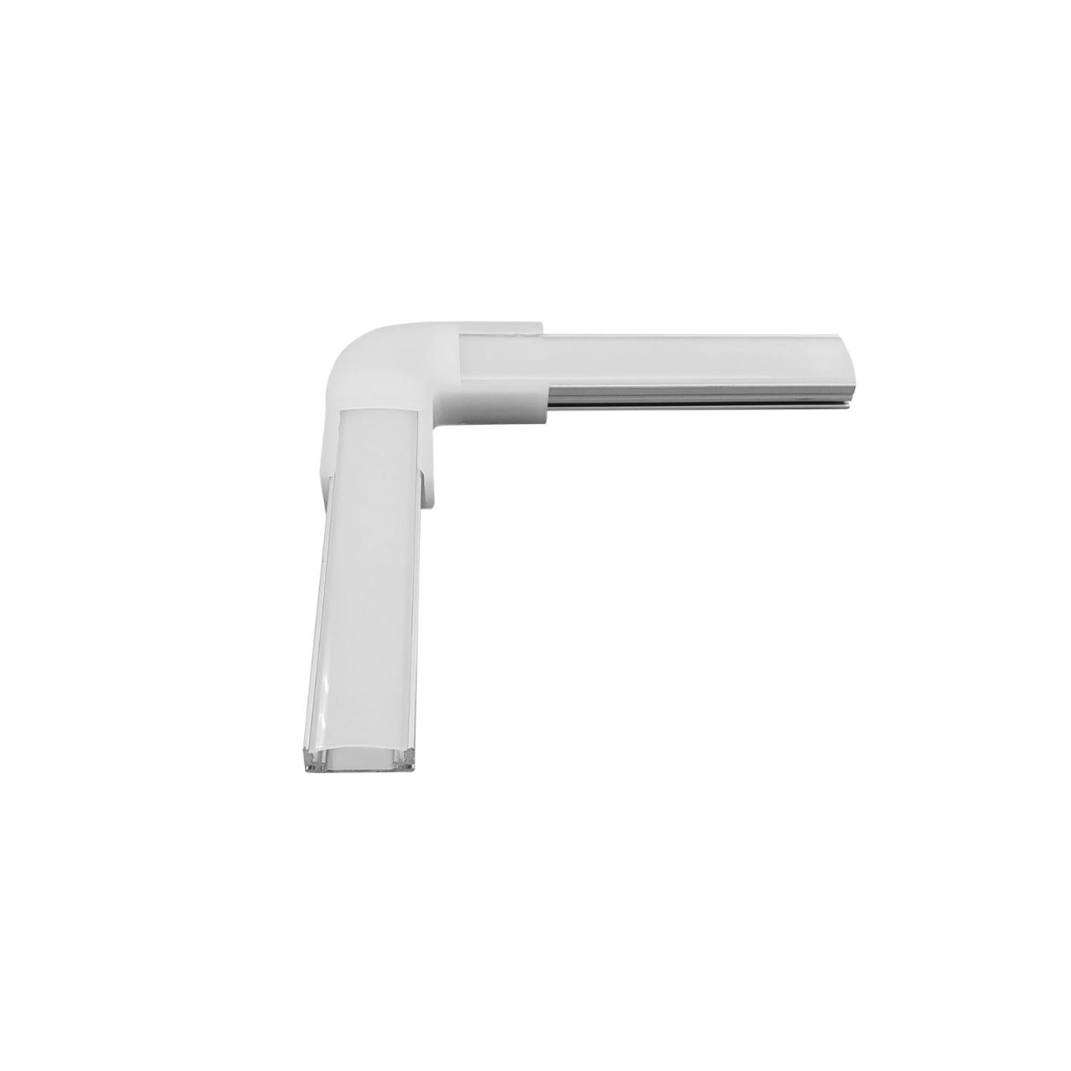 Jonction en L pour Profilé Aluminium en Saillie R926-W16 pour Ruban LED Double jusqu'à 20mm - Couleur : Blanc