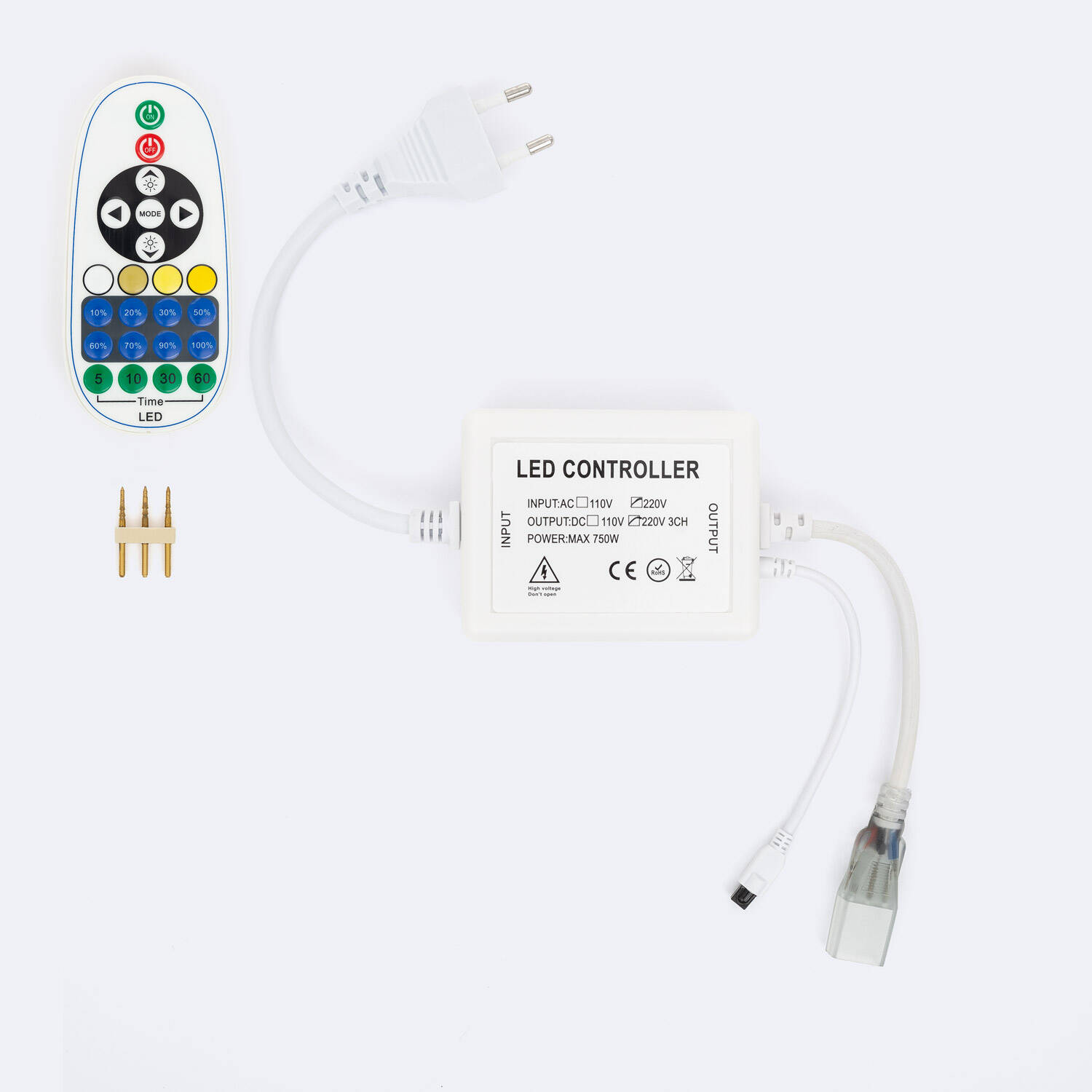 Contrôleur pour Ruban LED 220V AC 220LED/m CCT IP67