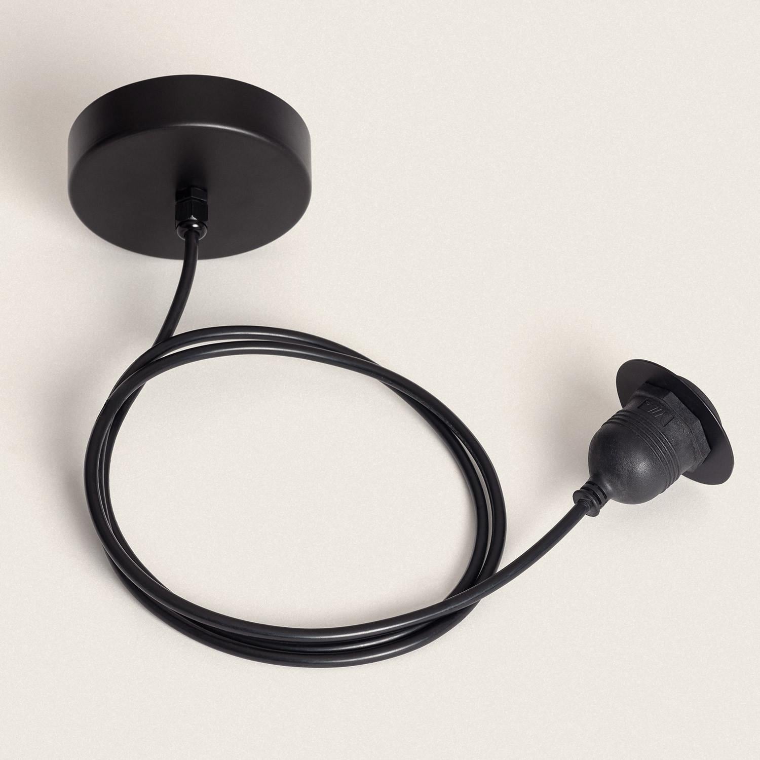 Support à douille pour suspension Extérieur avec cable PVC noir