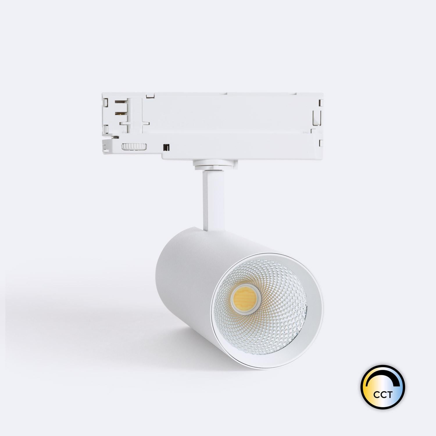 Spot LED Carlo 30W pour Rail Triphasé CCT Sélectionnable No Flicker Blanc - Température de Couleur : Sélectionnable (4000K-5000K-6000K) R2752-W41