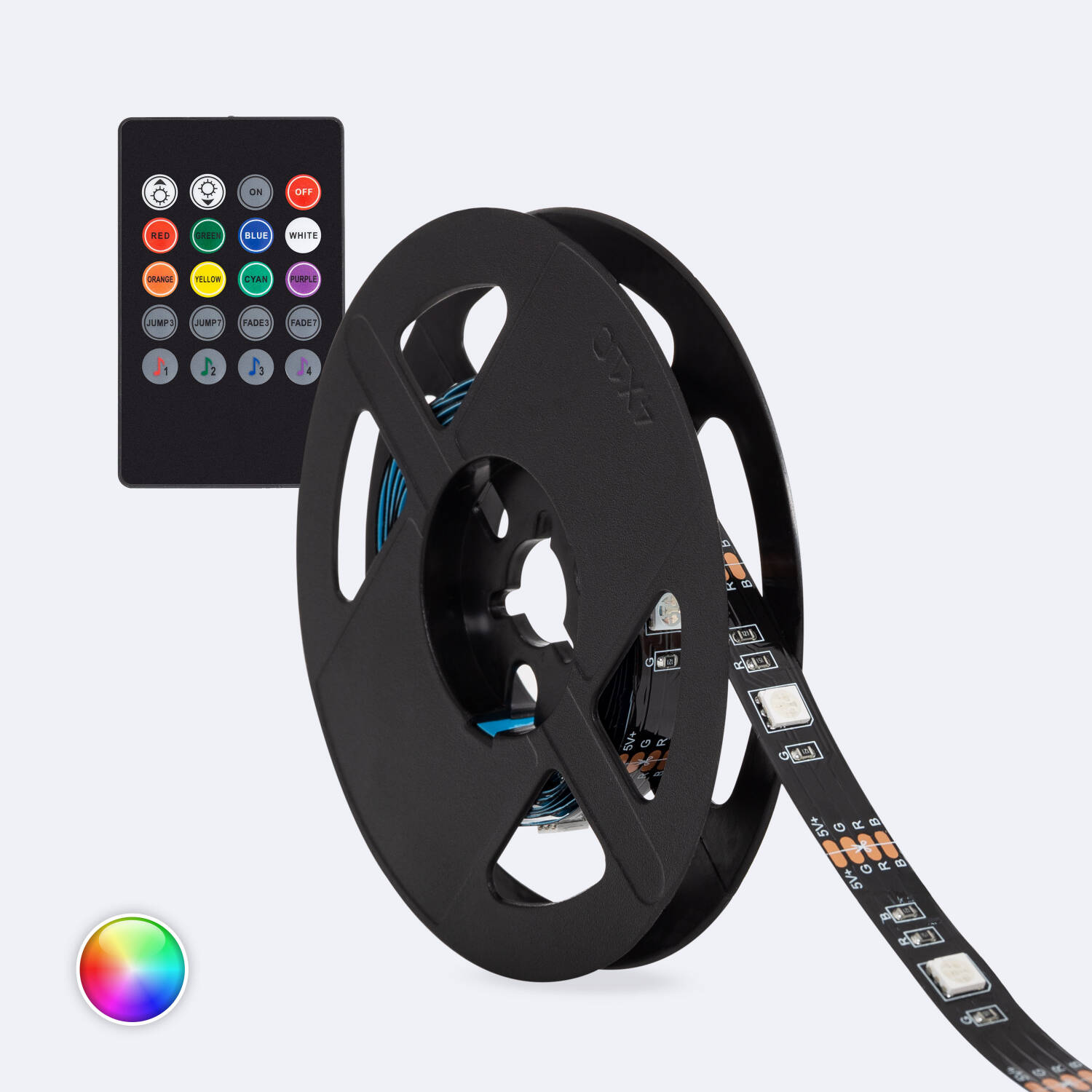 TV STRIP LED RGB 5VDC 24LED/M avec usb pour Télévision 2m IP20