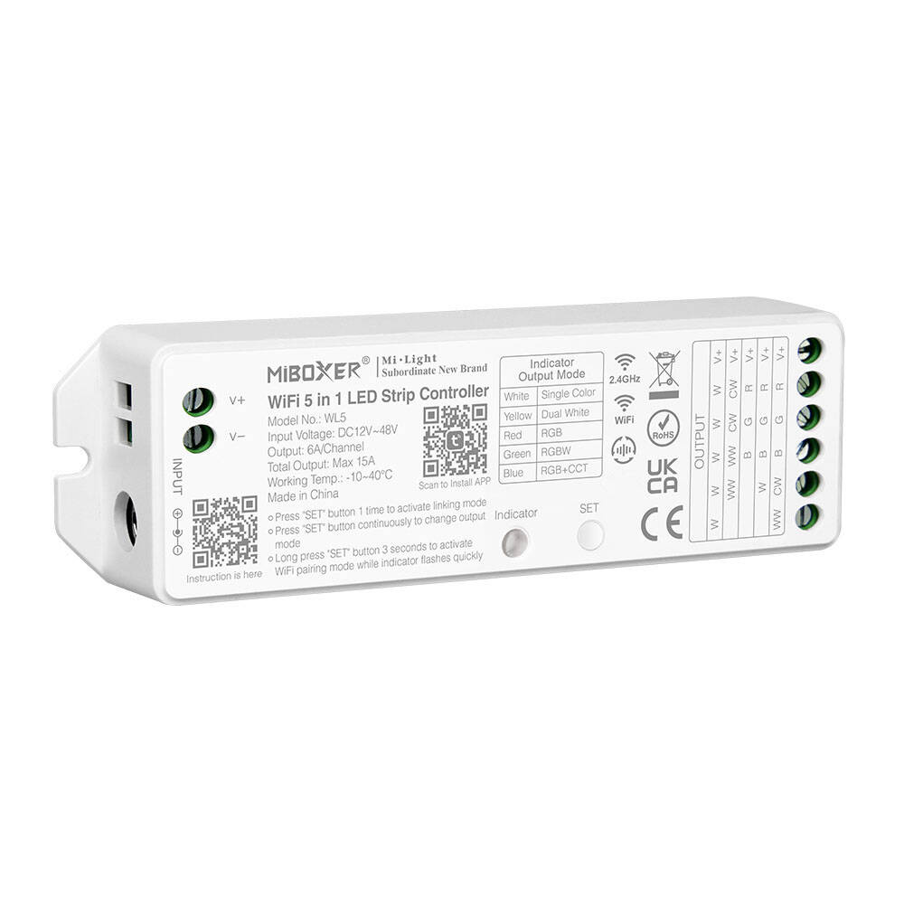 Contrôleur Variateur WiFi pour Ruban LED RGB-CCT 5/24V DC