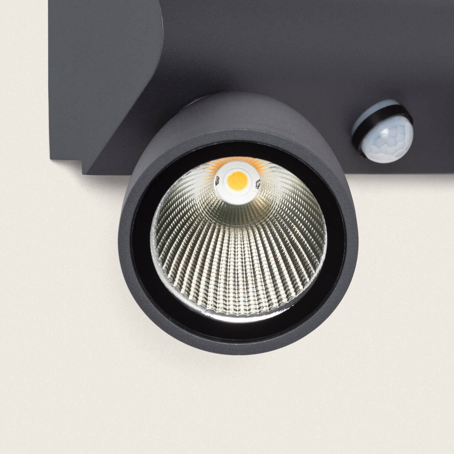Applique Murale Extérieure LED Noir 3000K 12W Aluminium avec Détecteur Deux Spots