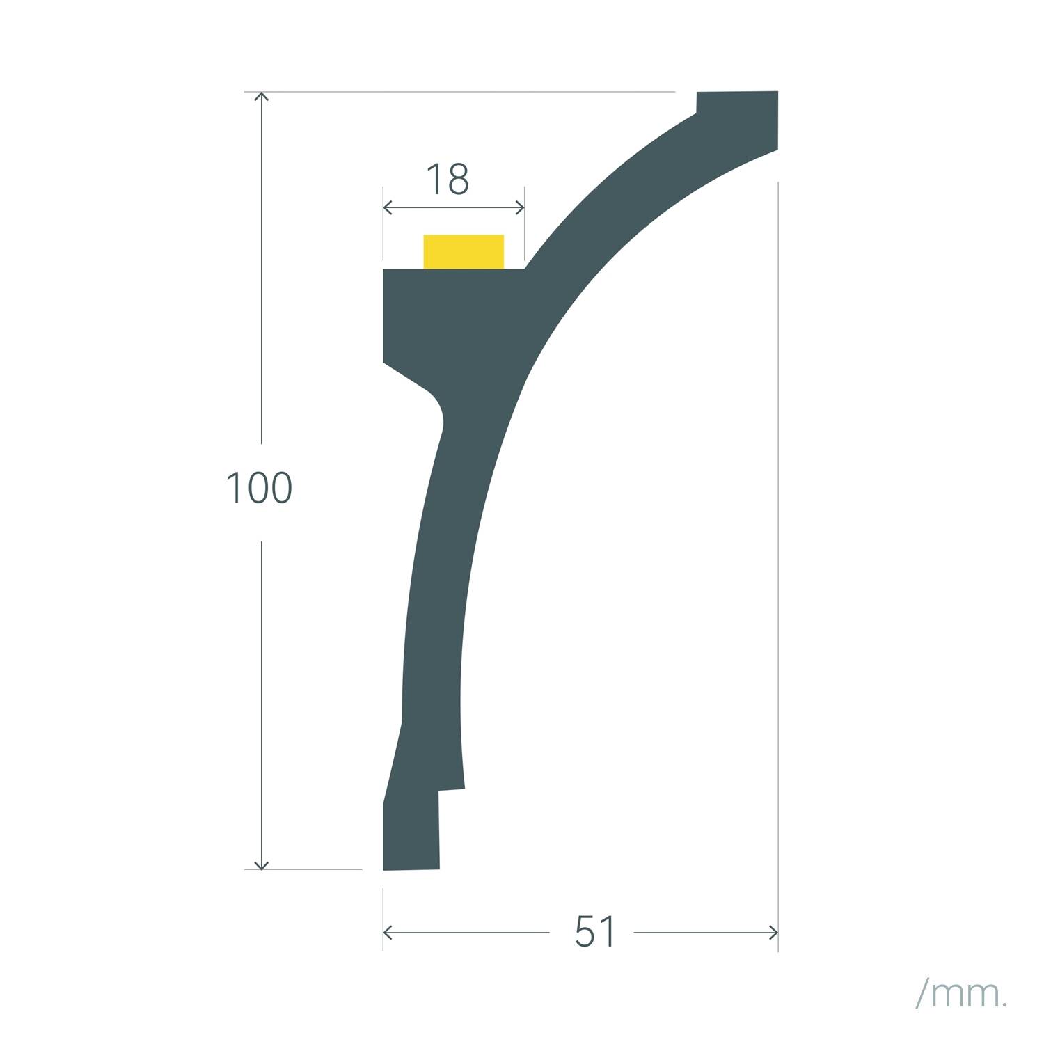 Moulure Flame 2m pour Ruban LED