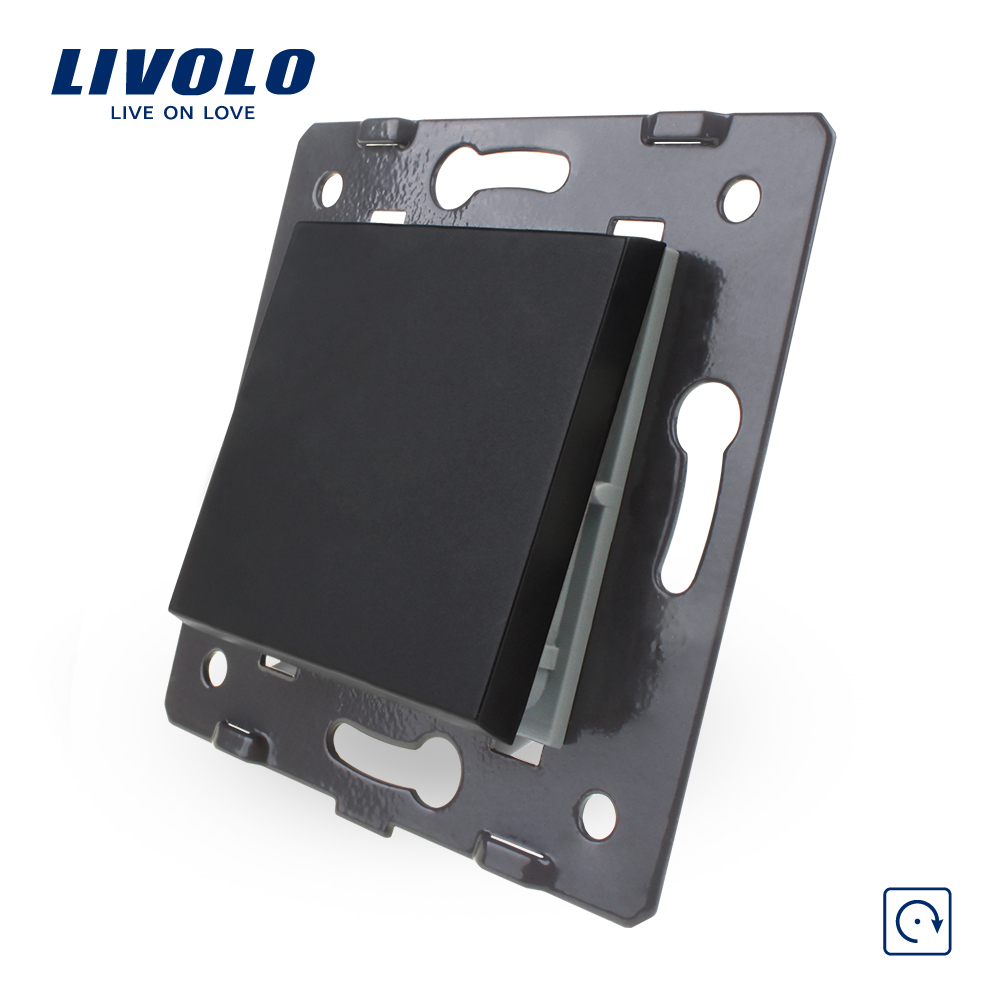 LIVOLO Mécanisme interrupteur à impulsion à bascule ou bouton poussoir noir