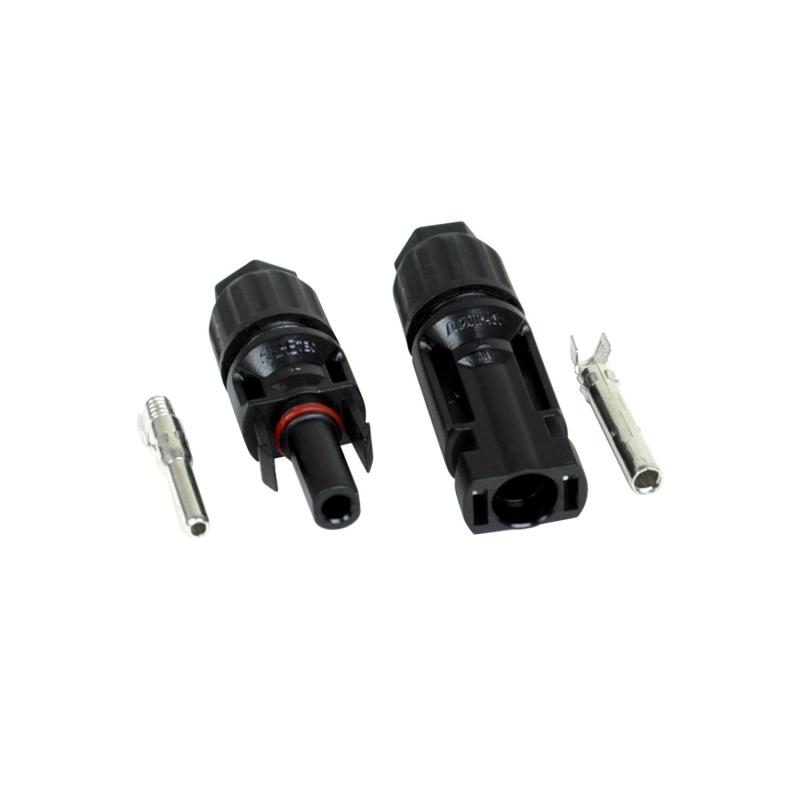 Connecteur MultiContact noir MC4 1/1 IP68 pour câble de 4-6mm²