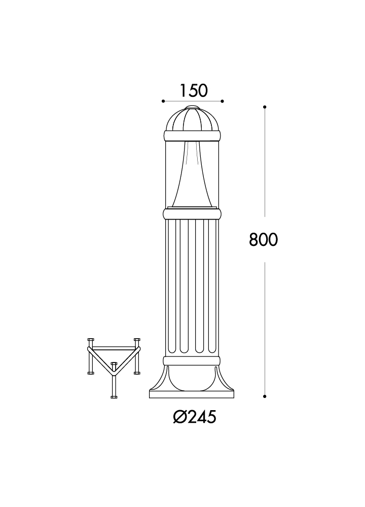 FUMAGALLI SAURO 800 E27 GREY/OPAL IP55