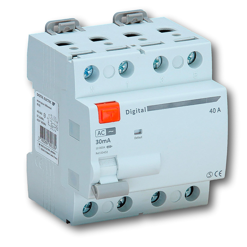 Digital Electric Interrupteur Différentiel 4x80A /30mA Type AC