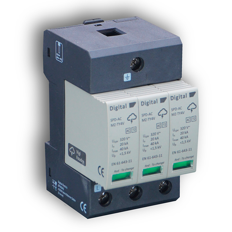 Digital Electric Parafoudre AC 3P/Imax 40kA/Type II
