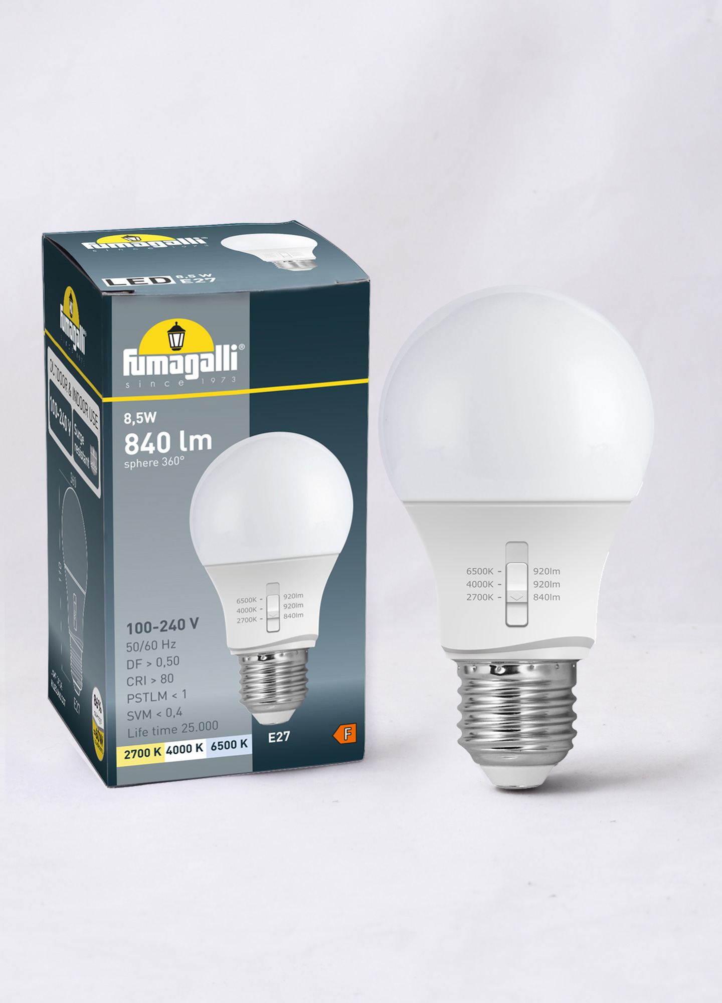 FUMAGALLI AMELIA WALL BLANC OPAL LED E27 FILAMENT 11W CCT