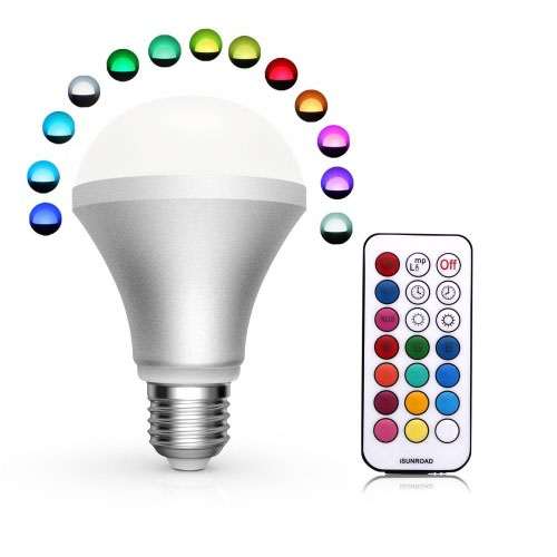LED E27 RGB 10W + TELECOMMANDE