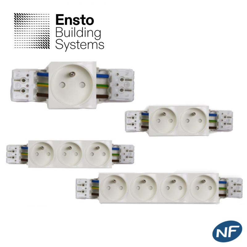 ENSTO BLOC RECOUVRANT 5PC KLÉ@ IP4X CLIP45 BLANC RAL9010