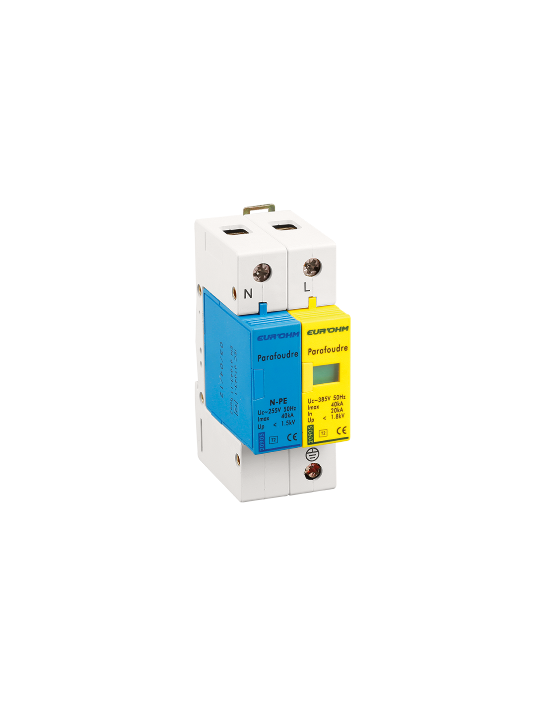 Parafoudre 1P+N T2 Imax 40kA In 20kA