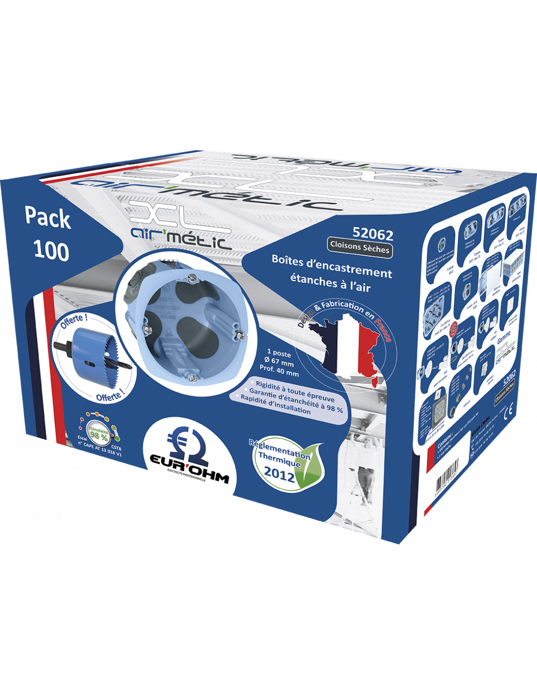 BOITE AIR'METIC DIAM 67 PROF 40 PACK DE 100 BOITES