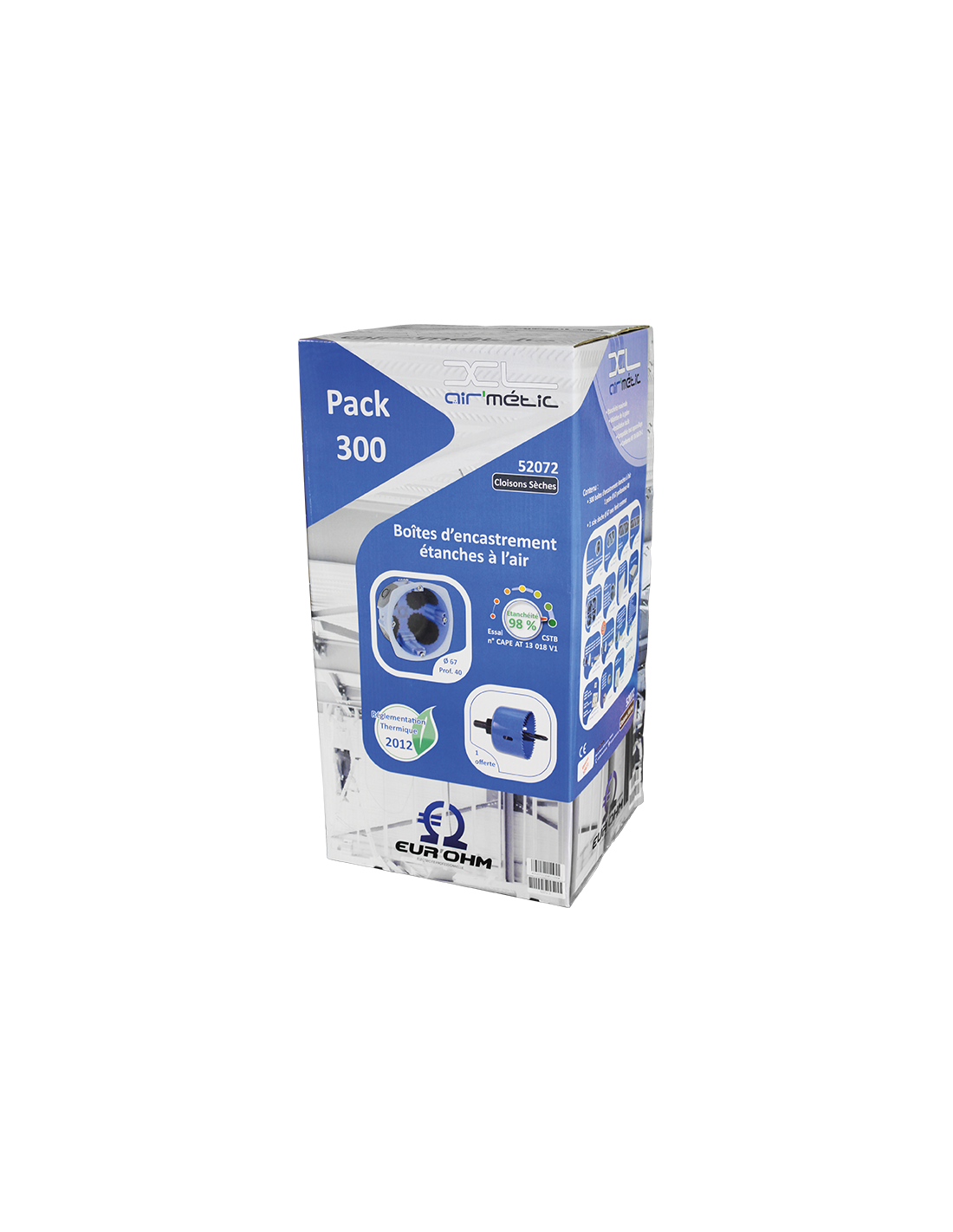 BOITE AIR'METIC DIAM 67 PROF 40 PACK DE 300 BOITES + SCIE CLOCHE