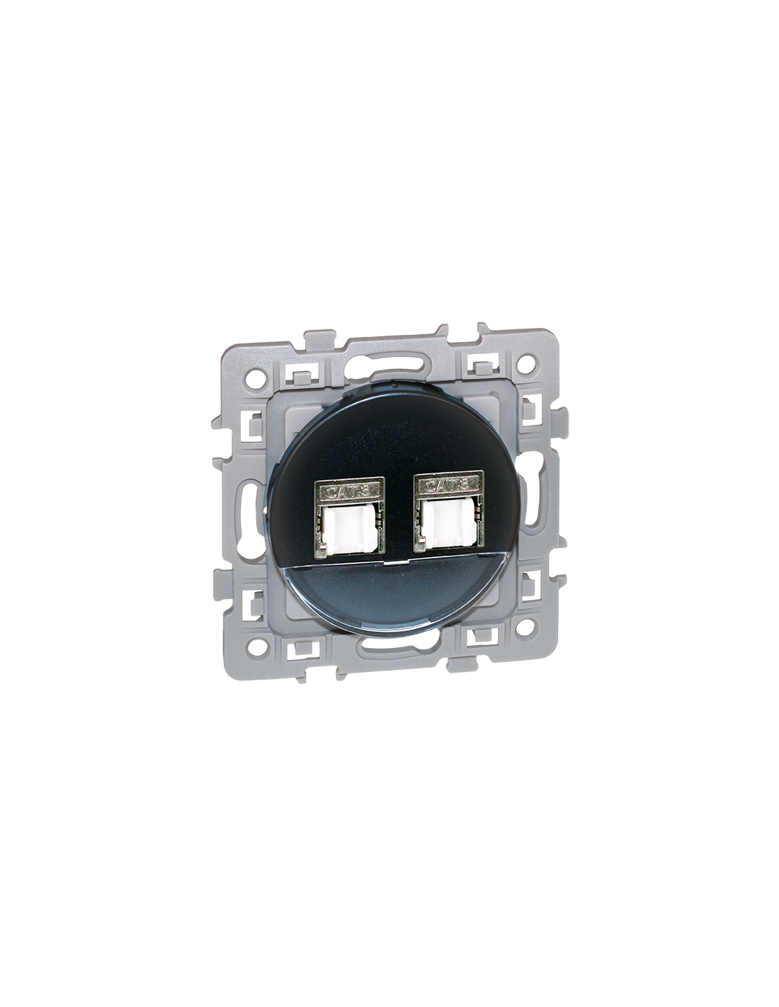 EUR'OHM Double prise RJ45 Cat6 Grade3 Square - STP - Vulcain
