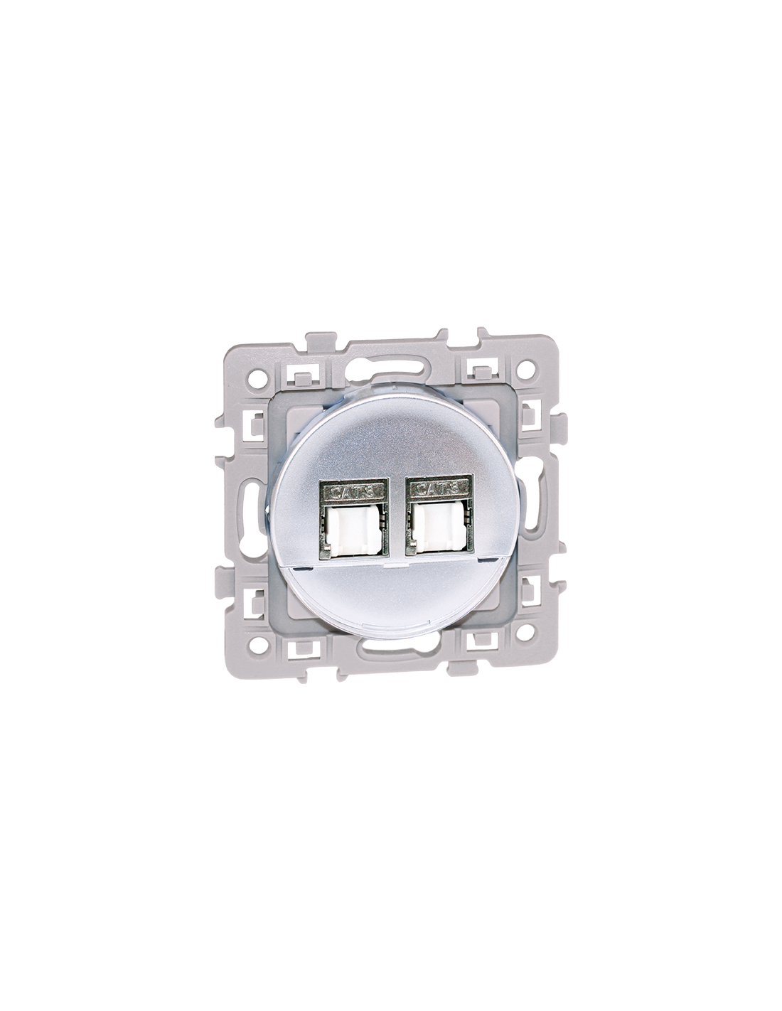 EUR'OHM PRISE DOUBLE RJ45 CAT6 GR.3 STP SILVER