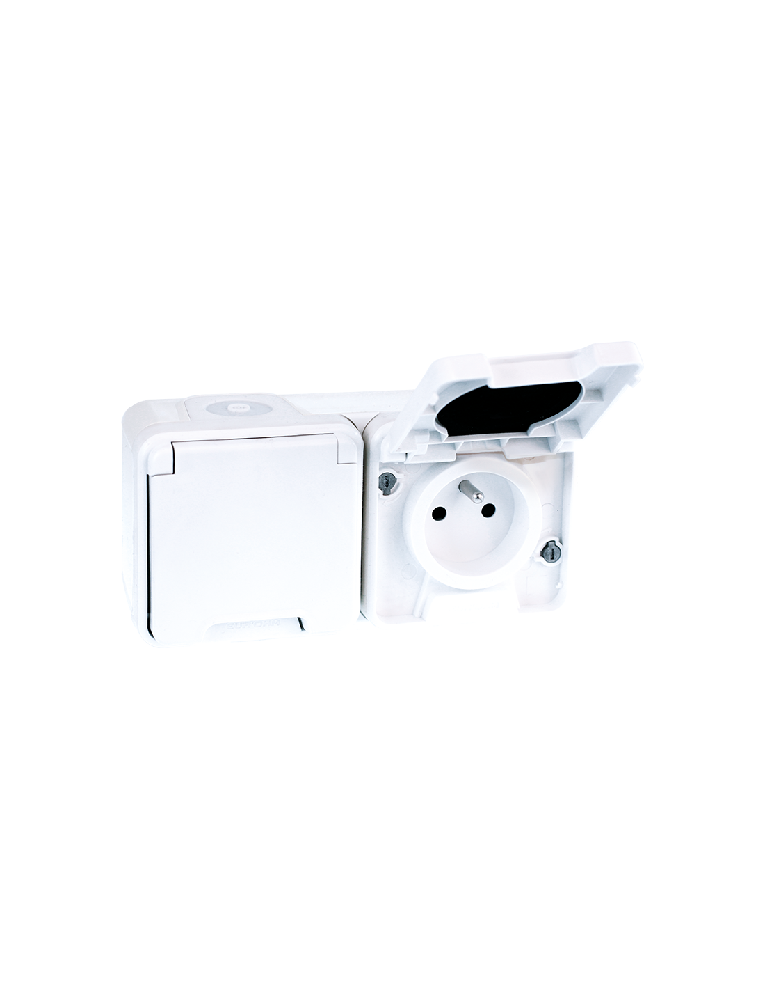 EUR'OHM OXXO DOUBLE PC 2P+T BLANC IP55